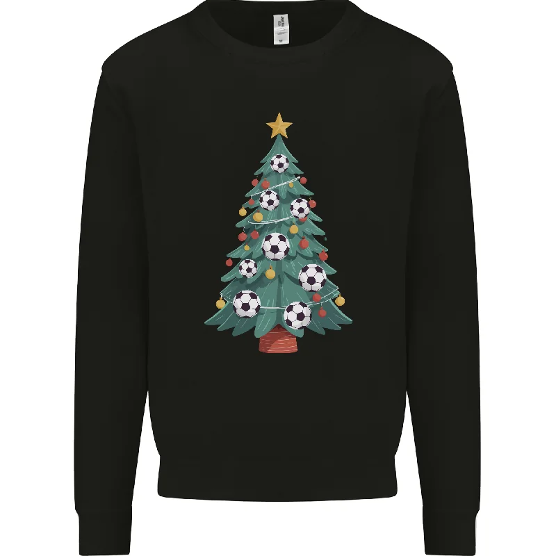 Christmas Football Tree Xmas Soccer Footy Mens Sweatshirt Jumper