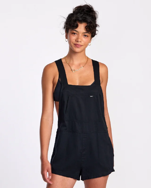 Cleared Beach Coverup Romper - RVCA Black