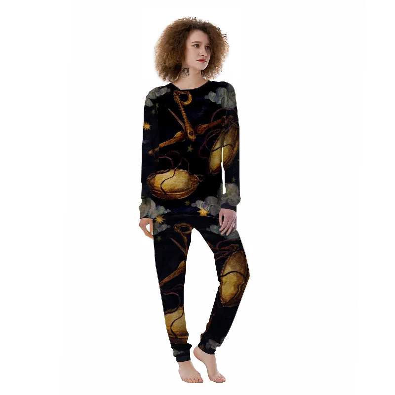 Zodiac Sign Watercolor Libra Print Women's Pajamas