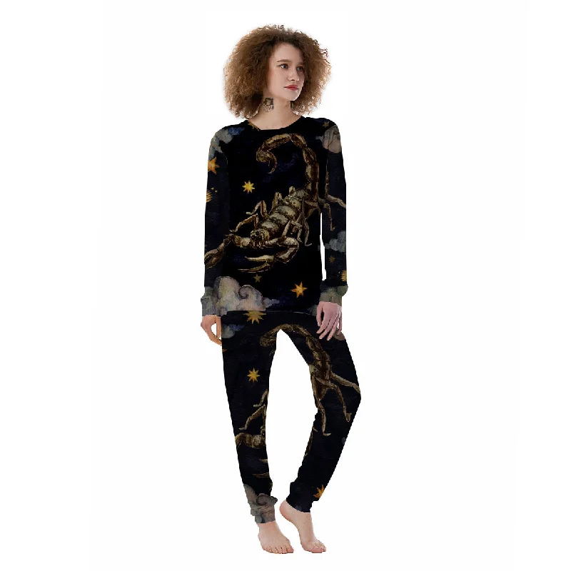 Zodiac Sign Watercolor Scorpio Print Women's Pajamas