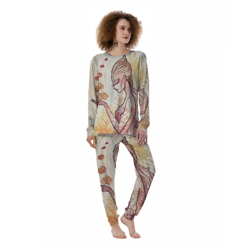 Zodiac Sign Watercolor Virgo Print Women's Pajamas