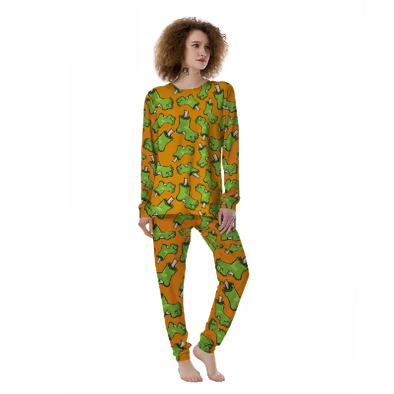 Zombie Foot  Print Pattern Women's Pajamas