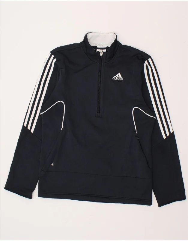 ADIDAS Womens Clima 365 Zip Neck Sweatshirt Jumper UK 8 Small  Navy Blue