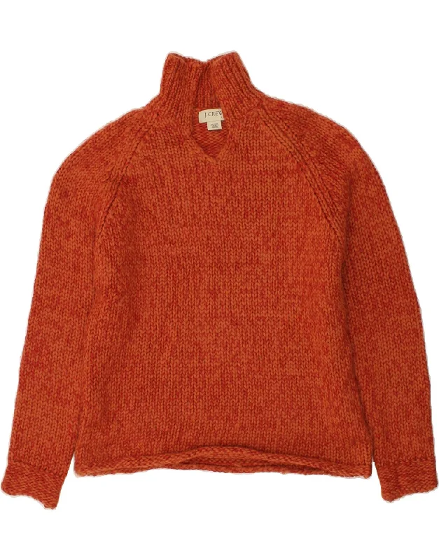 J. CREW Womens Turtle Neck Jumper Sweater UK 16 Large Orange Wool