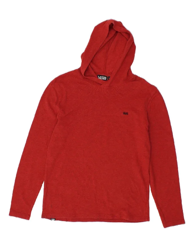 VANS Womens Hooded Crew Neck Jumper Sweater UK 16 Large Red Cotton