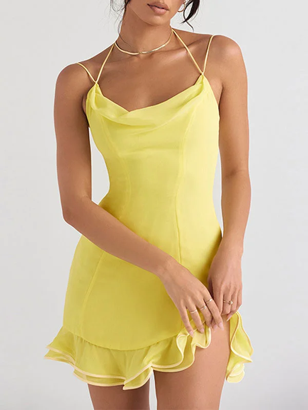 Spaghetti Strap Ruffle Mini Dress