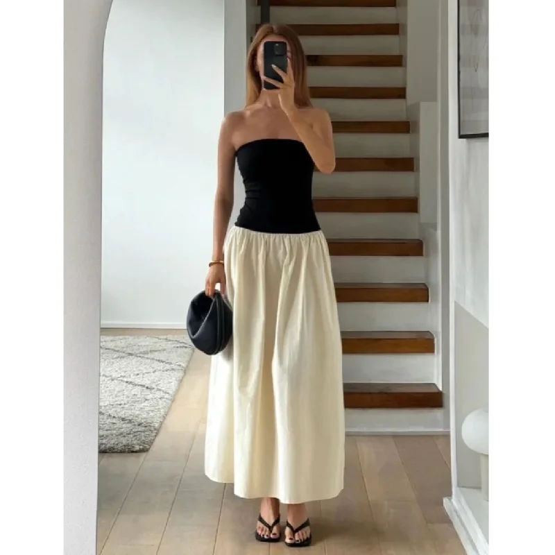 Maria Strapless Patchwork Maxi Tube Dress