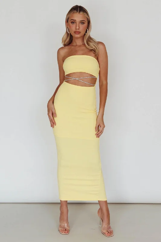 Diamonds Midi Dress - Yellow