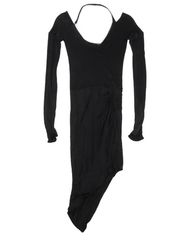 AW03 Tom Ford Era Long Sleeve Asymmetrical Dress