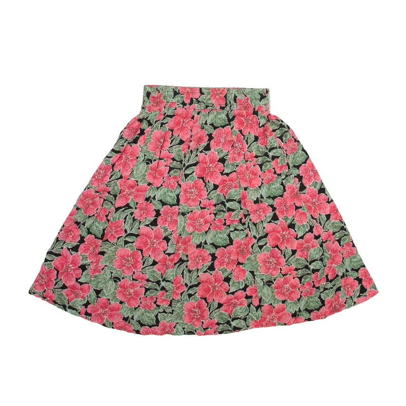 NORTON MCNAUGHTON Panelled Knee Length Flare Skirt Pink 90s Floral Womens XXS