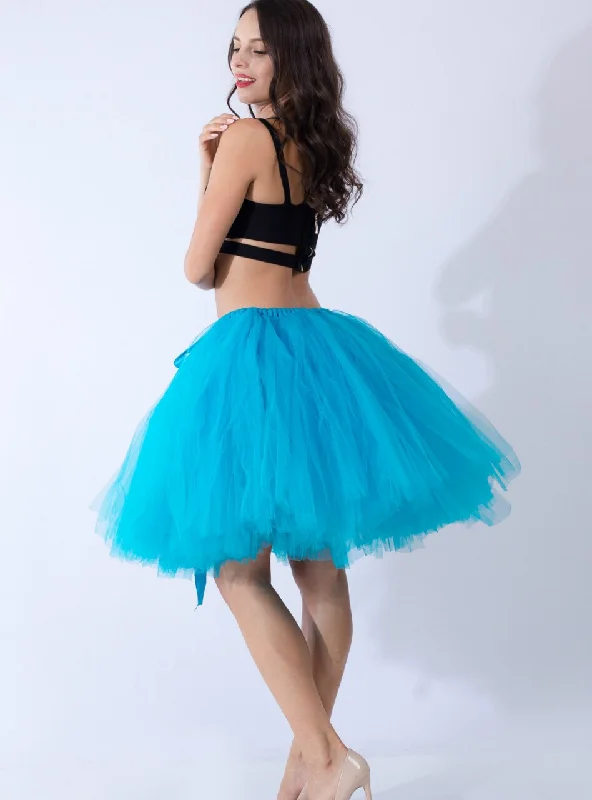 Blue Tulle Short Dance Tutu Skirt