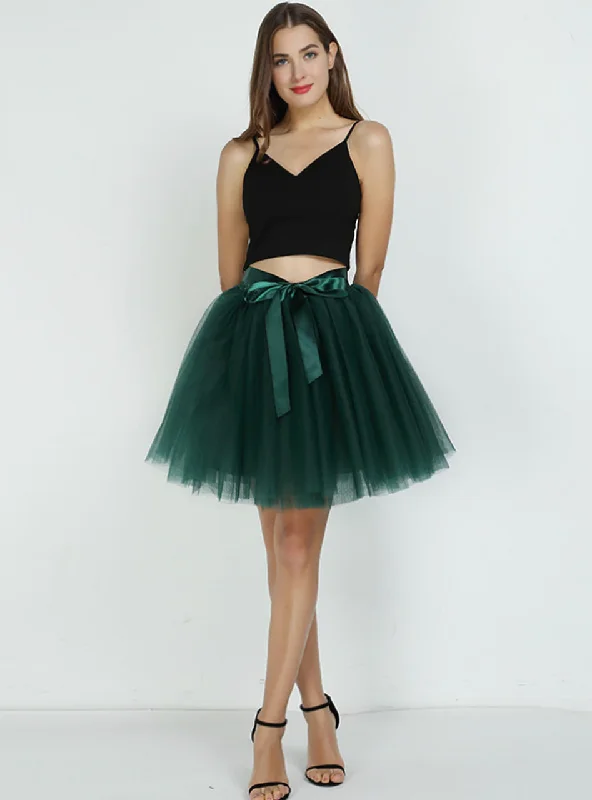 Dark Green 7-Layer Short Tulle Skirt