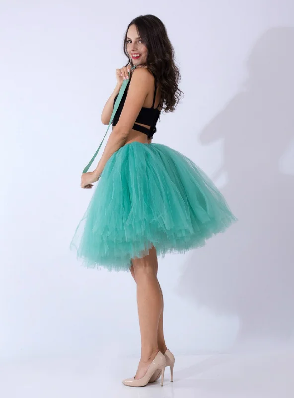 Light Green Tulle Short Dance Tutu Skirt