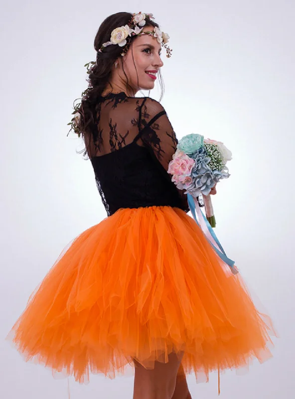 Orange Tulle Short Tutu Skirt