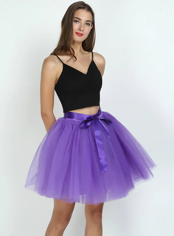 Purple 7-Layer Short Tulle Skirt