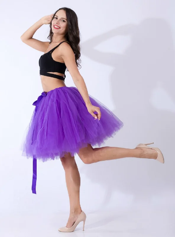 Purple Tulle Short Dance Tutu Skirt