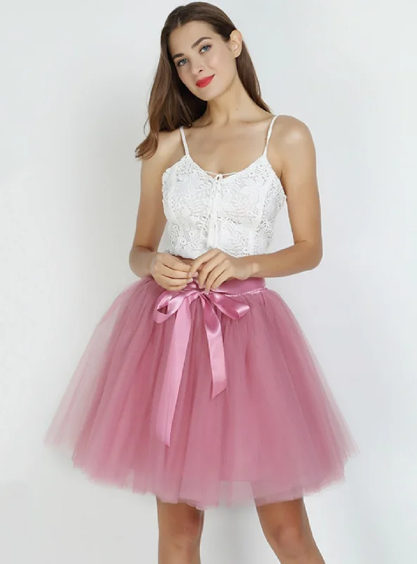 Rubber Red 7-Layer Short Tulle Skirt