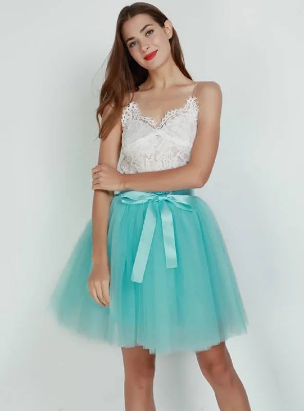 Sky Blue 7-Layer Short Tulle Skirt