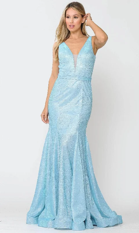 Poly USA 8704 - Sleeveless Deep V-neck Long Gown