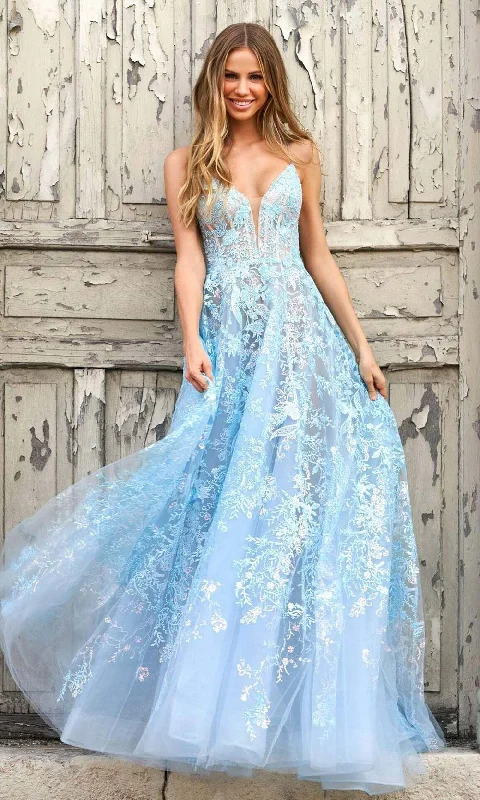 Sherri Hill - 55009 Embroidered Organza Flowy A-line Gown