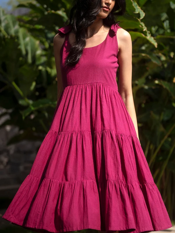 Asami Cotton Dress Magenta