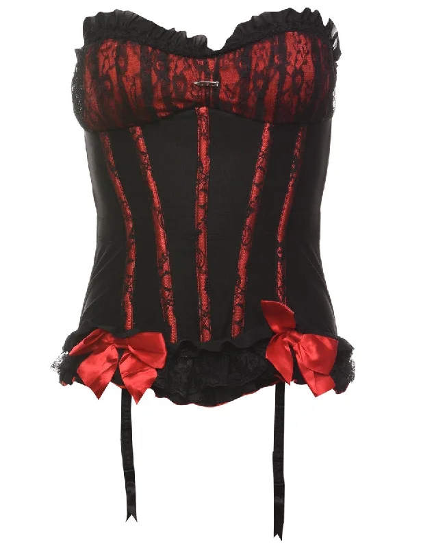 Black & Red 1990s Corset - L