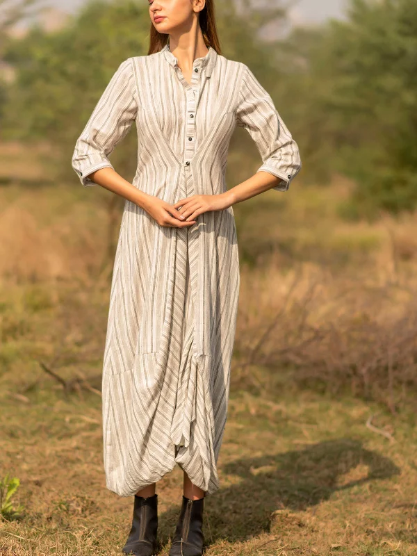 Dhoti Dress Stripes Off White