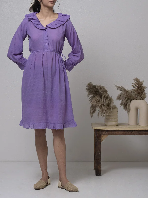 Eshe Handwoven Cotton Dress Purple