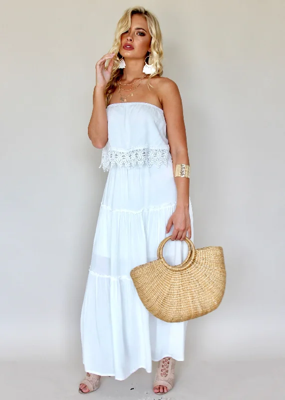 Estella Off Shoulder Dress - White