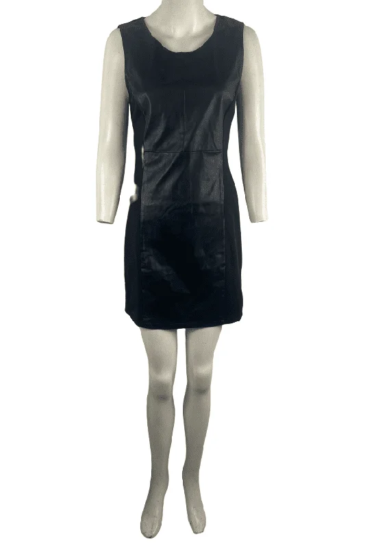 Forever 21 women's black faux leather dress size L