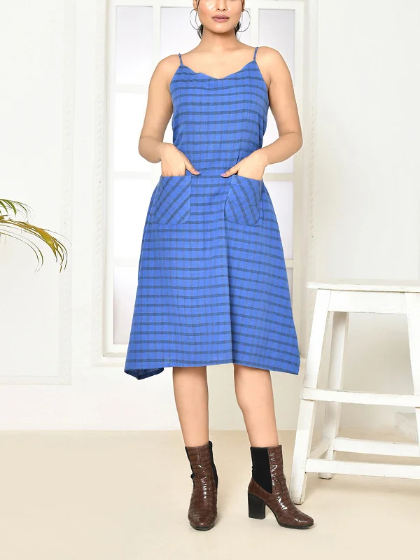 Kiki Handloom Cotton Dress Blue