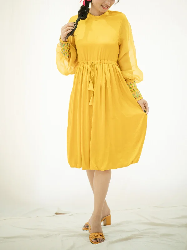 Kusum Manjari Primrose Dress Yellow