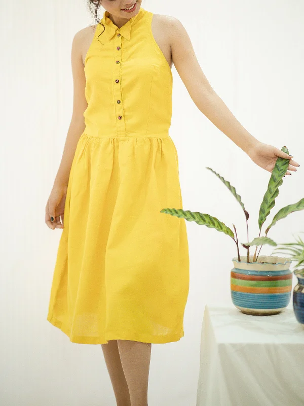 Kusum Manjari Tulip Dress Yellow