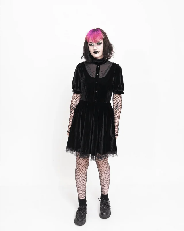 Modern Victorian Style Goth Velvet Dress