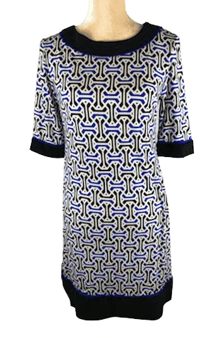 R & K women's blue/black/white, 3/4 sleeve dress size S