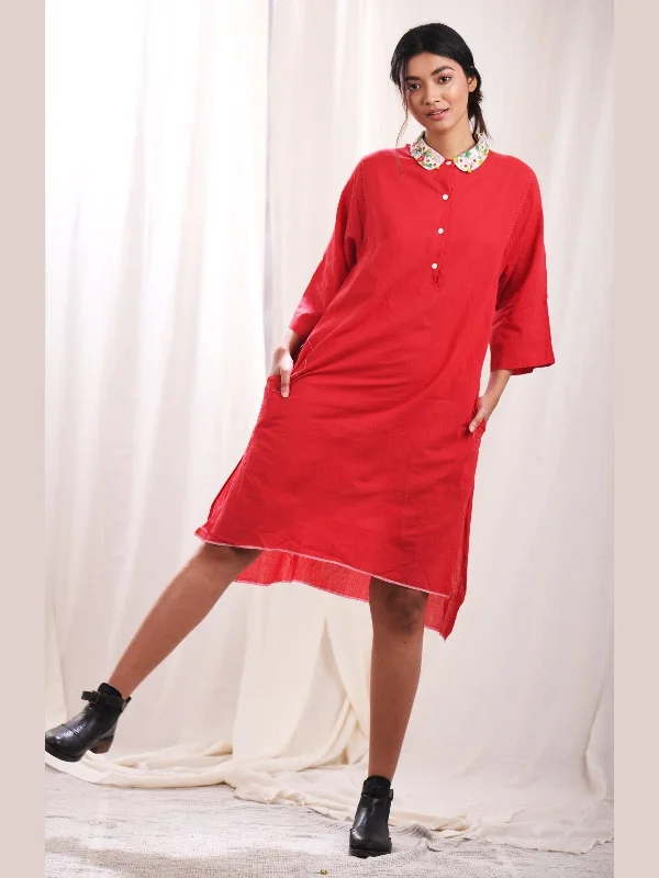 Rini Tunic With Hand Embroidered Collar