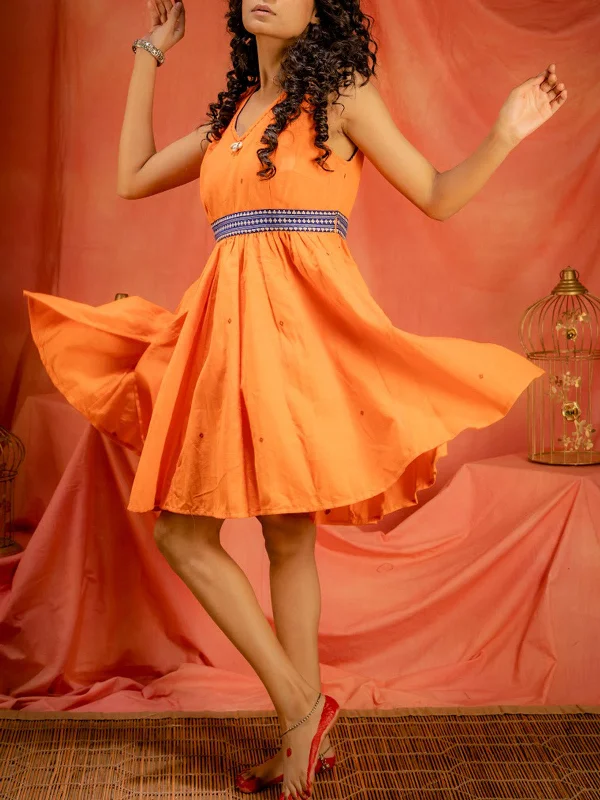 Saanjh Orange Dress Orange