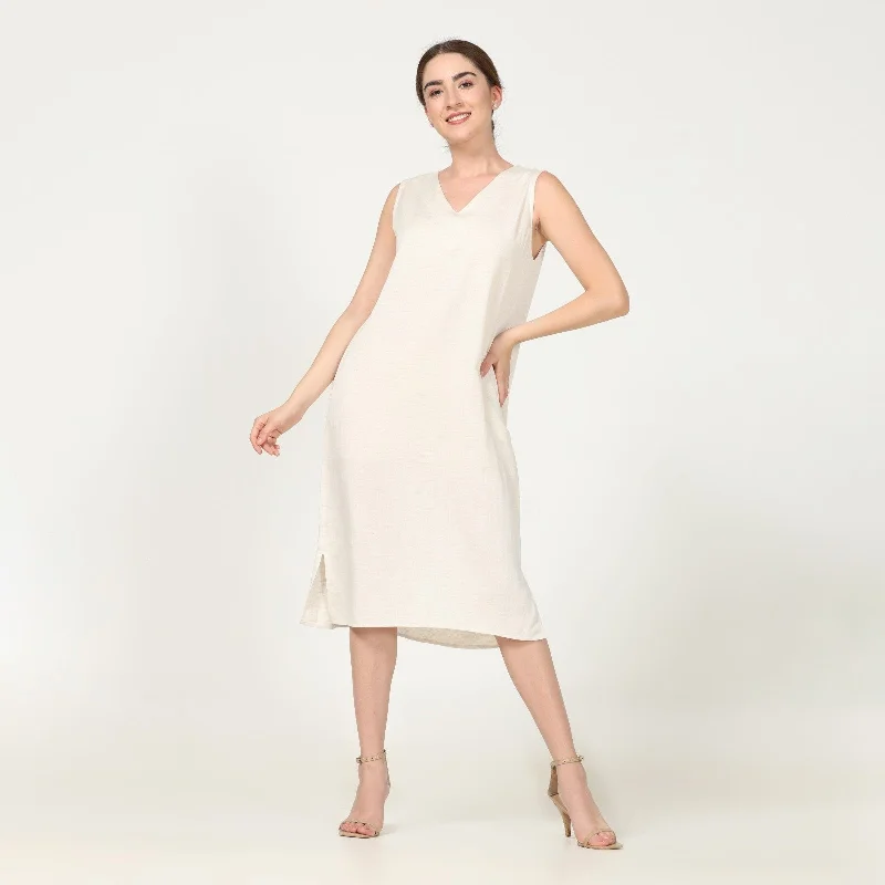 Tencel Shift Dress Off White