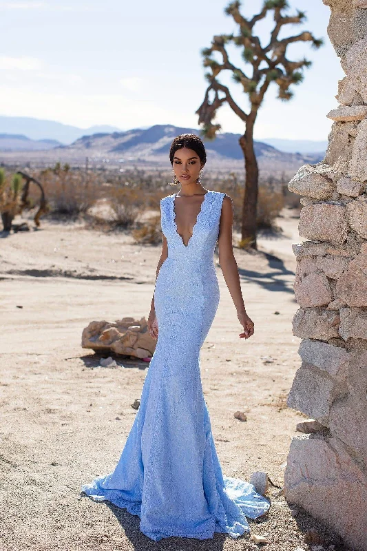 Ivy Lace Gown - Sky Blue