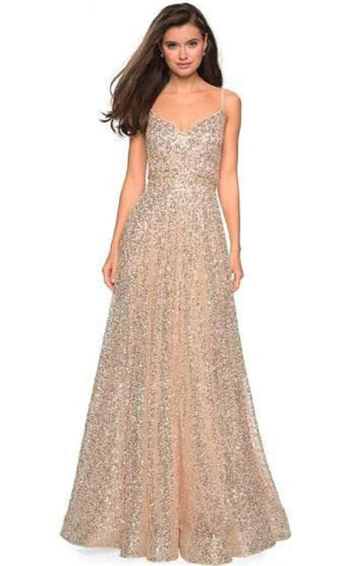 La Femme 27747SC - All Sequin Ornate A-line Prom Dress