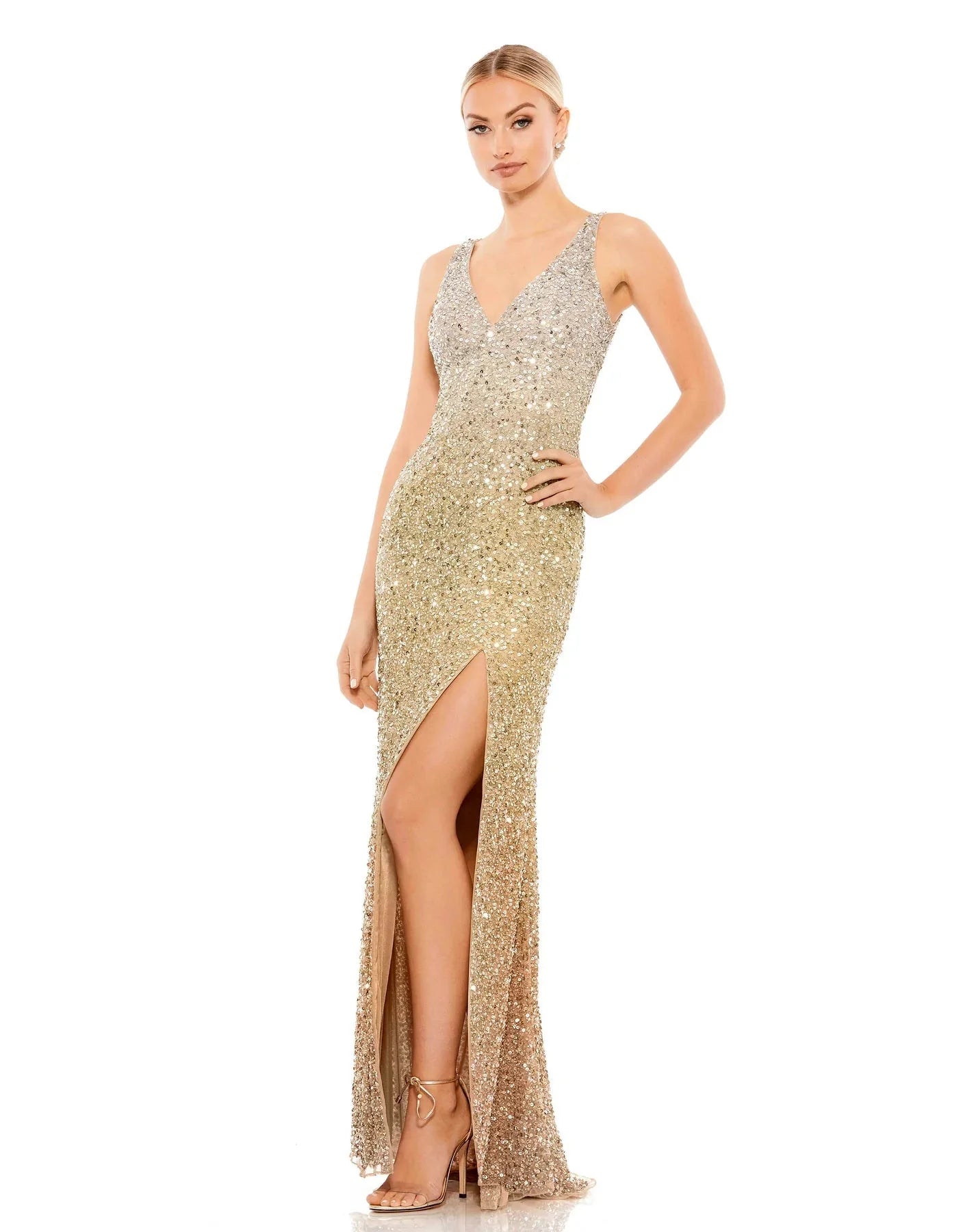 Mac Duggal 1068L - Scoop Back Sequin Evening Dress