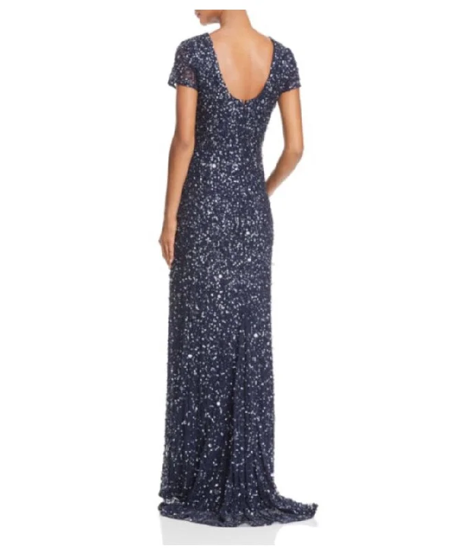 Adrianna Papell Sequin scoop back gown