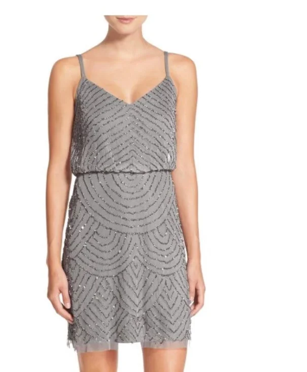 Adrianna Papell Sequin Mesh Blouson Dress