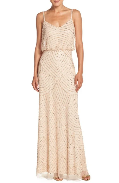 Adrianna Papell Sequined Blouson Gown