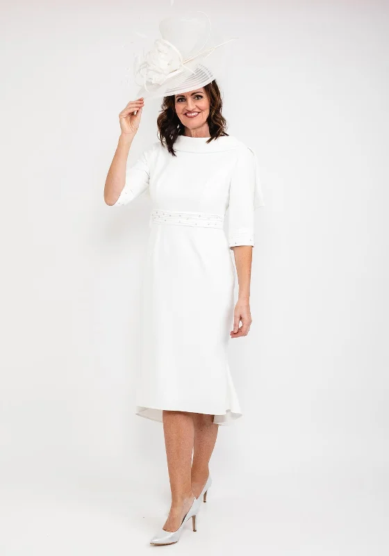 Gabriela Sanchez Fishtail Hem Midi Dress, White