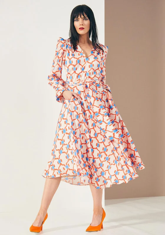 Kate Cooper Geometrical Print Midi Dress, Multi