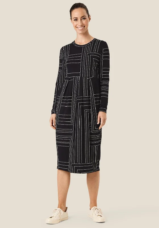 Masai Namo Tulip Style Midi Dress, Black