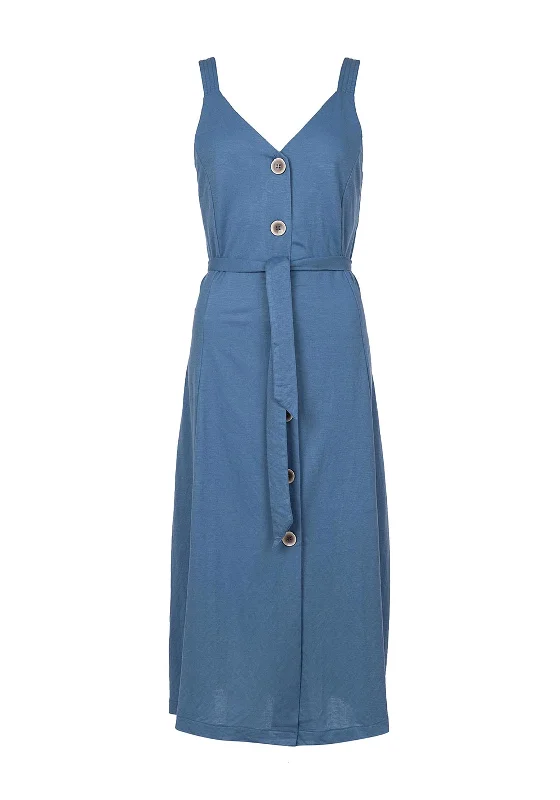 Tiffosi Shara Sleeveless Midi Dress, Denim Blue