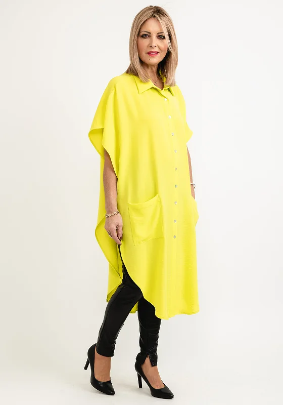 Inco Oversized Sleeveless Shirt Dress, Lime