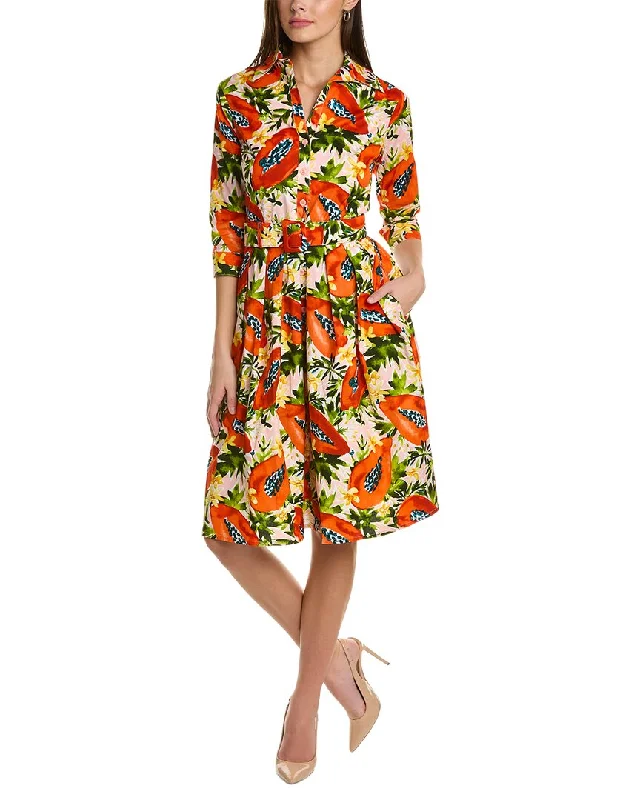 Samantha Sung Audrey 1 3/4-Sleeve Shirtdress